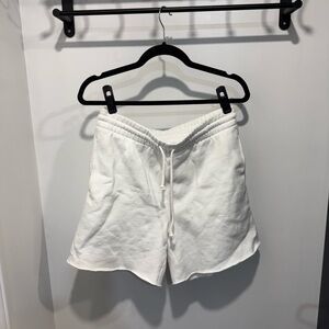 Aritzia Tna White Cozy Bf Shorts